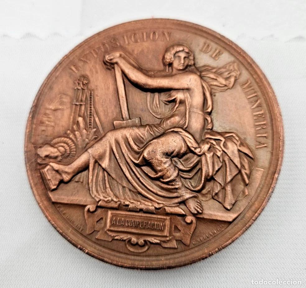 Antig&uuml;edades: MEDAILLE EXPOSICION DE MINERIA REINANDO ALFONSO XII 1883 SELLAN V. DE OMS . INV