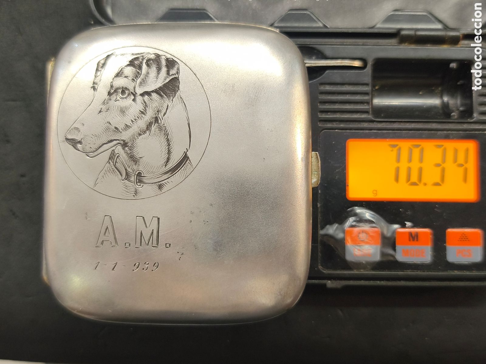 Antig&uuml;edades: Antigua pitillera de plata con contraste - Foto 7