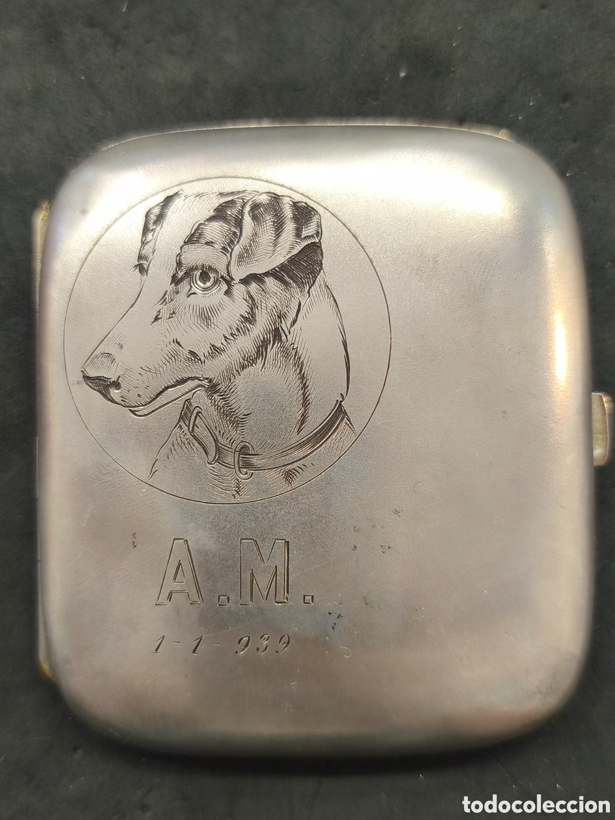 Antig&uuml;edades: Antigua pitillera de plata con contraste