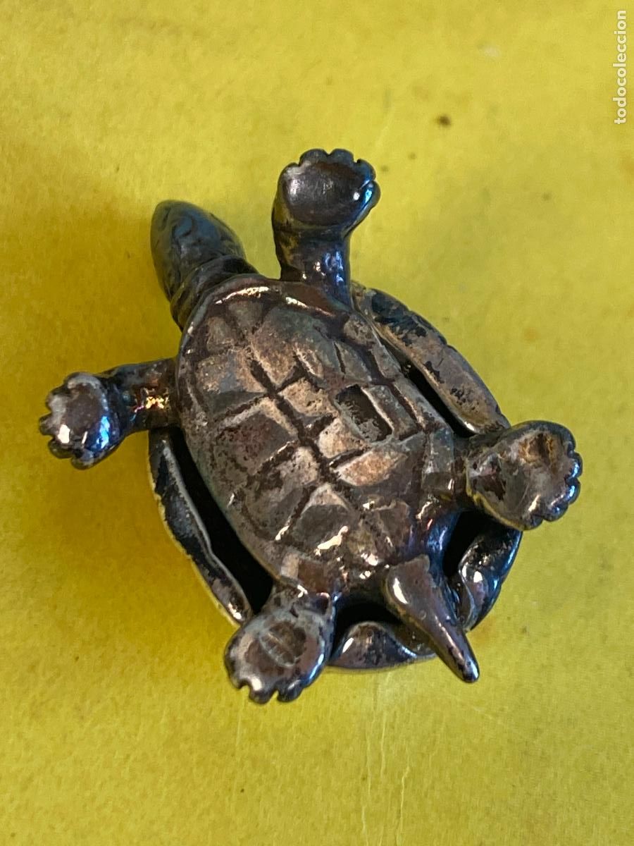 Antig&uuml;edades: PEQUE&Ntilde;A TORTUGA EN PLATA, MARCA DE 925 - Foto 3