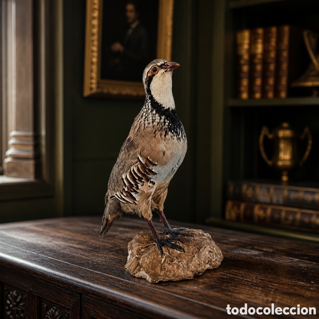 Antig&uuml;edades: TAXIDERMIA ANTIGUA. PERDIZ ROJA DISECADA