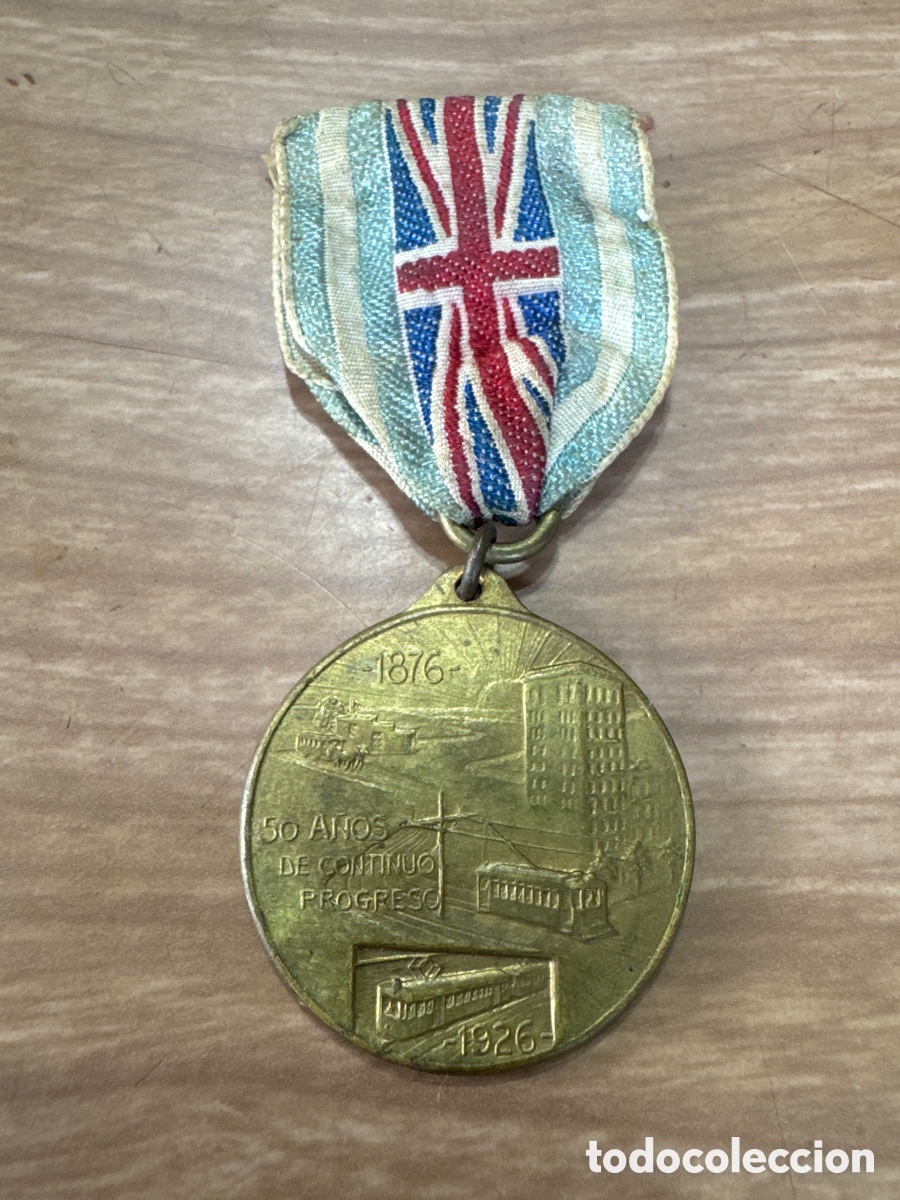 Antig&uuml;edades: Antigua Medalla Conmemorativa Tranv&iacute;as Angloargentina 1926