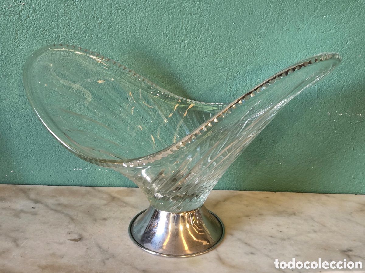 Antiques: ESPECTACULAR CENTRO JARR&Oacute;N EN CRISTAL TALLADO
