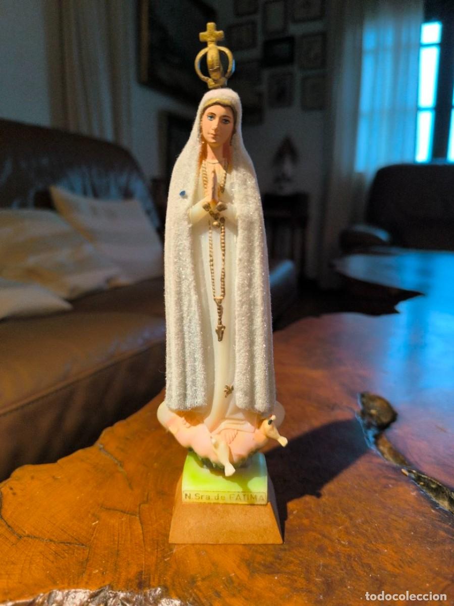 Antig&uuml;edades: VIRGEN DE FATIMA PORTUGAL HIDROSCOPICA 22,5 CM CAMBIA EL COLOR DEL MANTO SEGUN TIEMPO