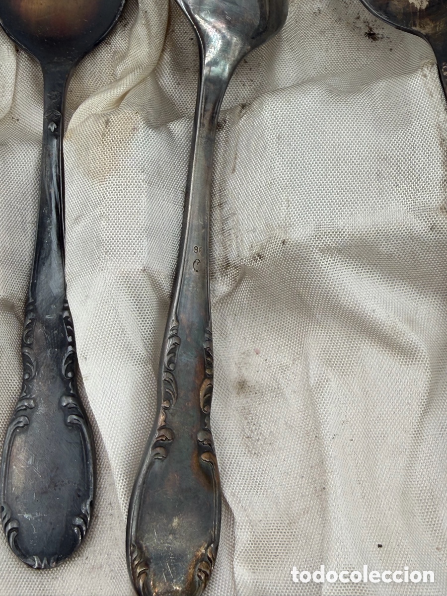 Antig&uuml;edades: Antiguas Cucharas Plateadas en Caja - Foto 5