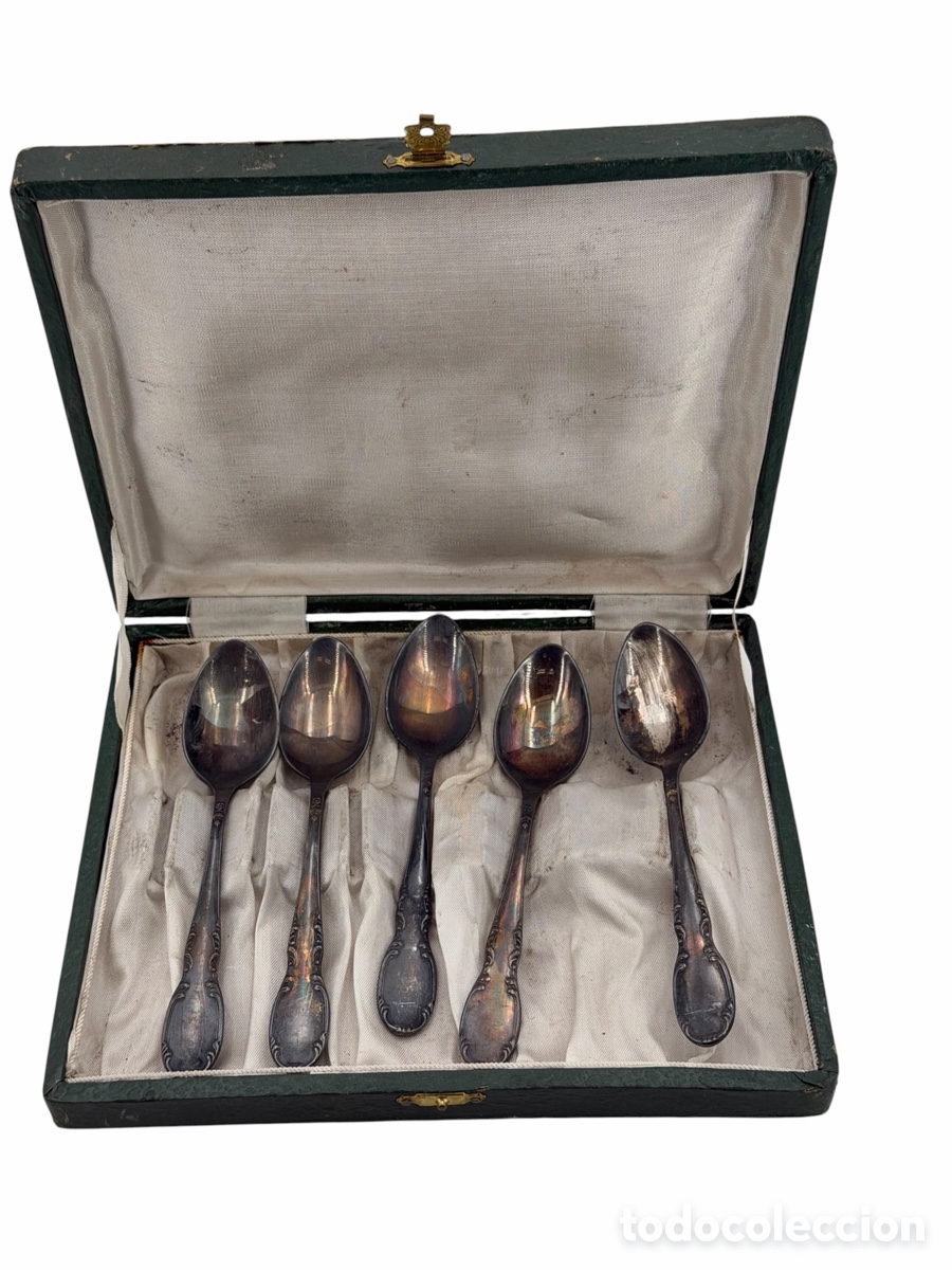Oggetti Antichi: Antiguas Cucharas Plateadas en Caja