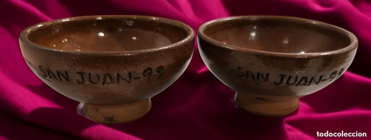Antiguidades: Lote de 2 Tazas de Alfarer&iacute;a Artesanales &ndash; San Juan 1999