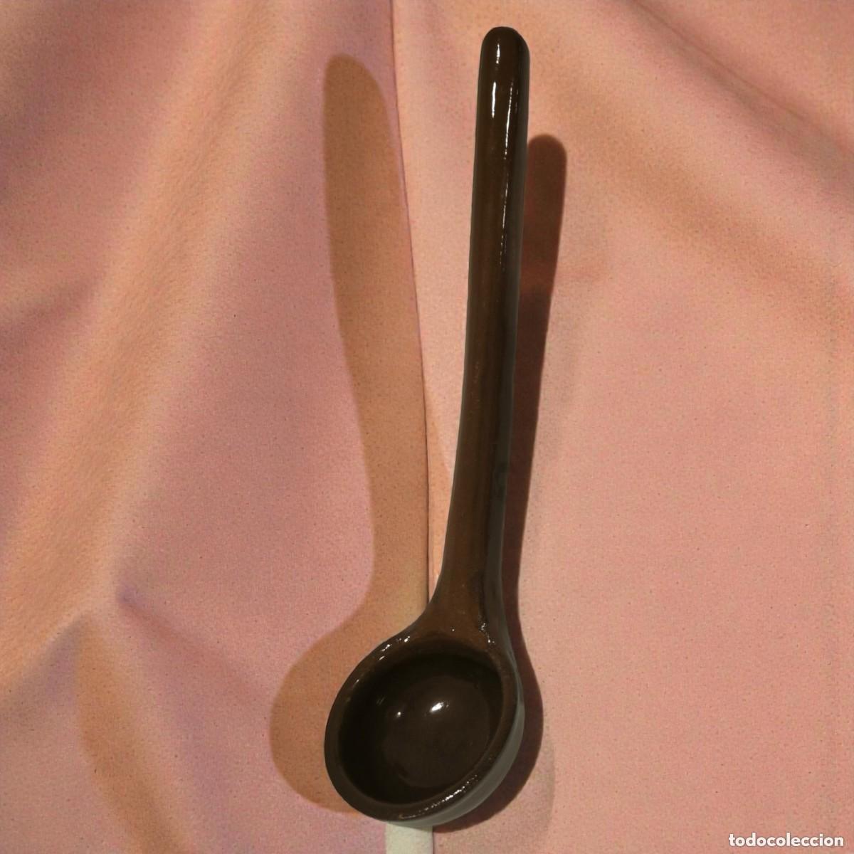 Antiguidades: Cuchar&oacute;n De Alfarer&iacute;a Artesanal 30 Cm &ndash; Utensilio Tradicional De Cocina Hecho A Mano