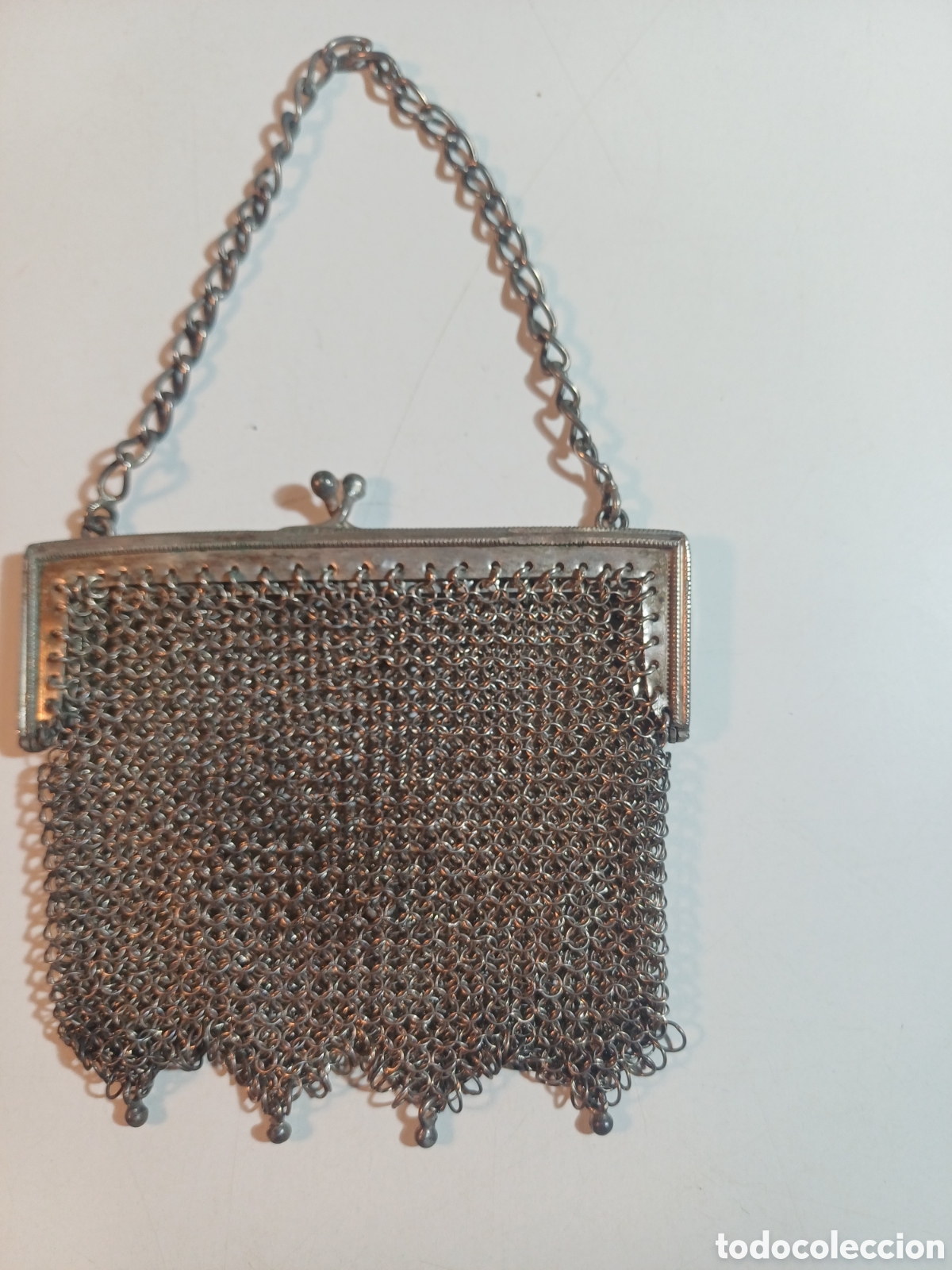 Antig&uuml;edades: Limosnero Monedero bolsillo de plata contrastada - Foto 2