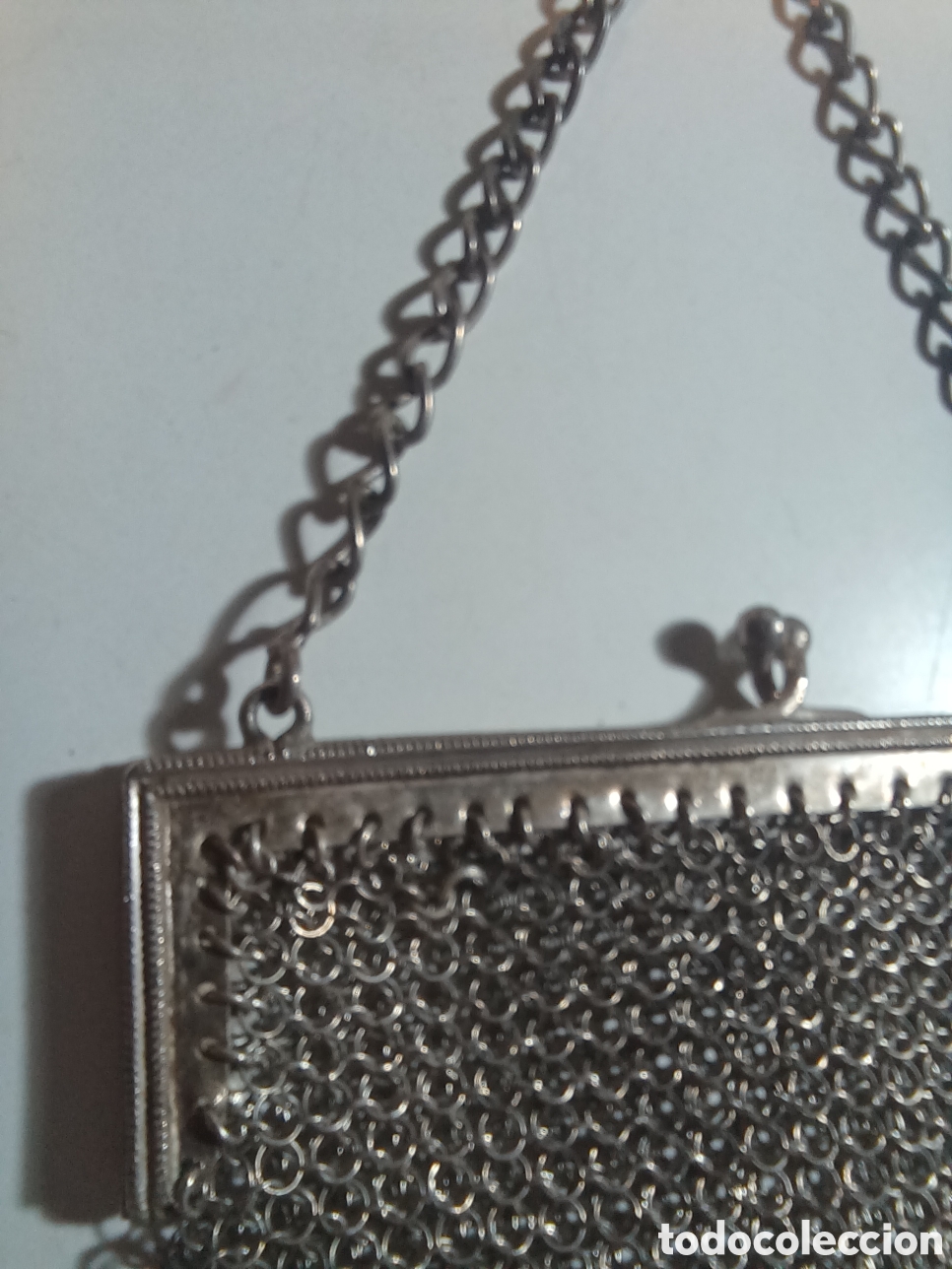 Antig&uuml;edades: Limosnero Monedero bolsillo de plata contrastada - Foto 4