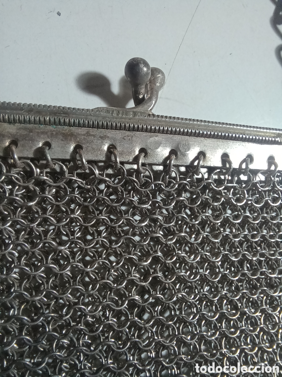 Antig&uuml;edades: Limosnero Monedero bolsillo de plata contrastada - Foto 5