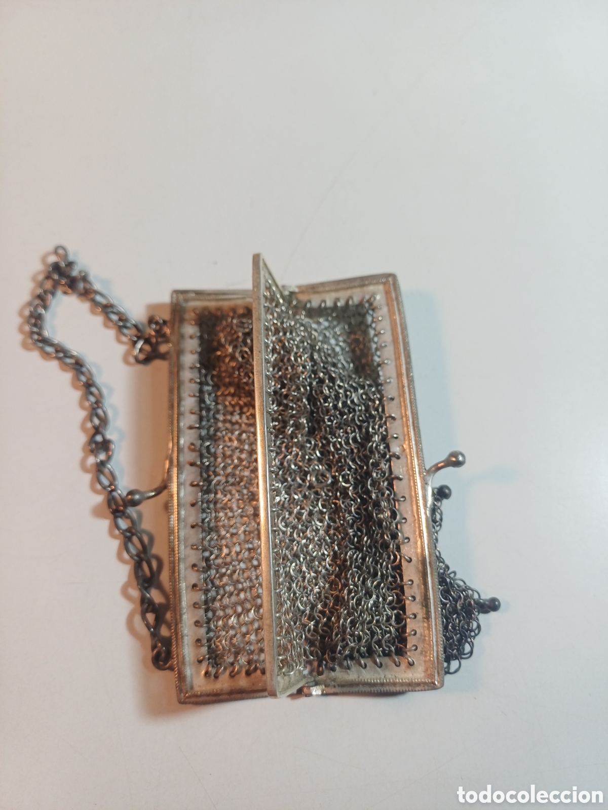 Antig&uuml;edades: Limosnero Monedero bolsillo de plata contrastada - Foto 6