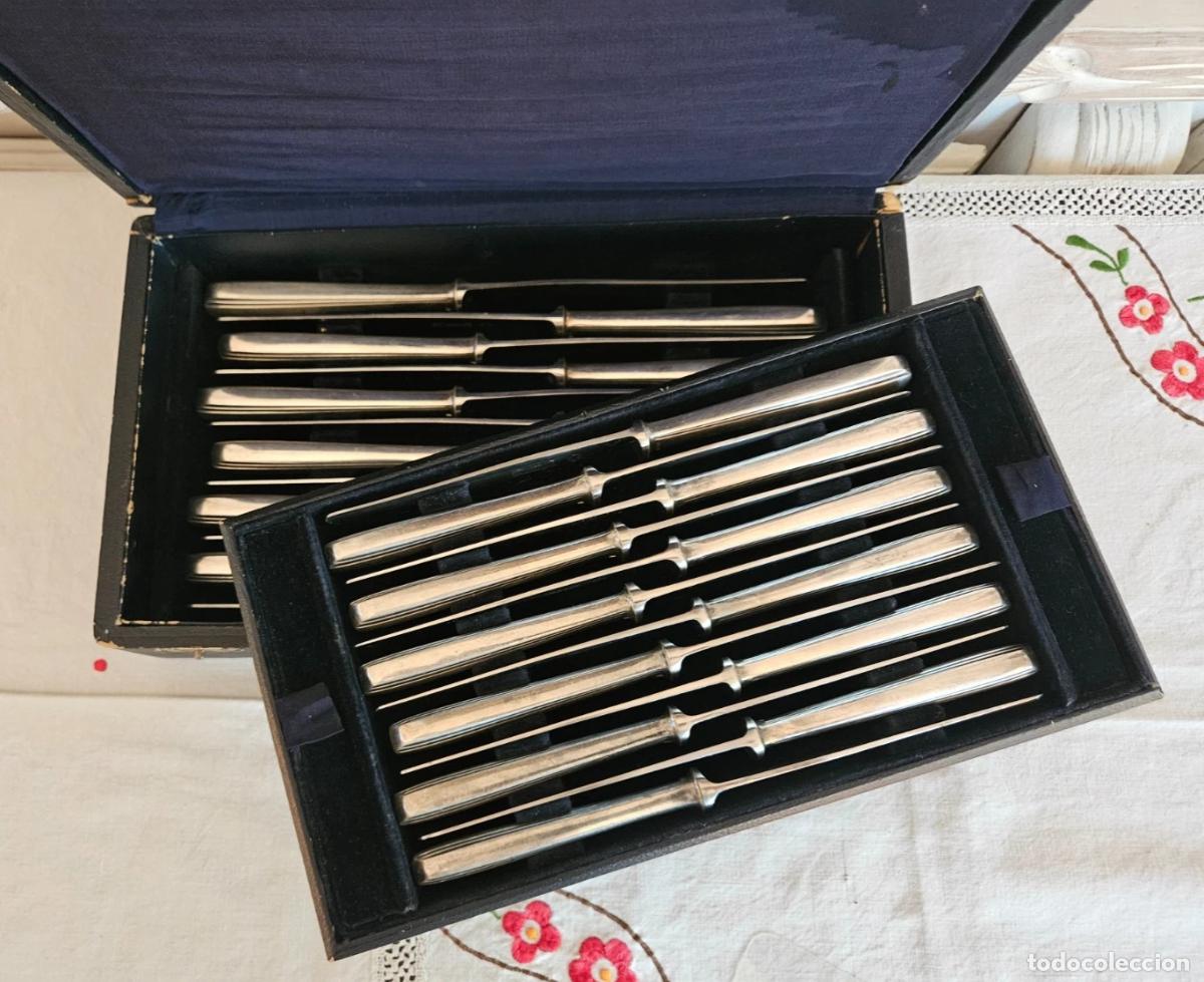 Antig&uuml;edades: ANCIEN COFFRET DE 24 COUTEAUX CHRISTOFLE MODELE AMERICA L 20.30 ET 24.50 CM