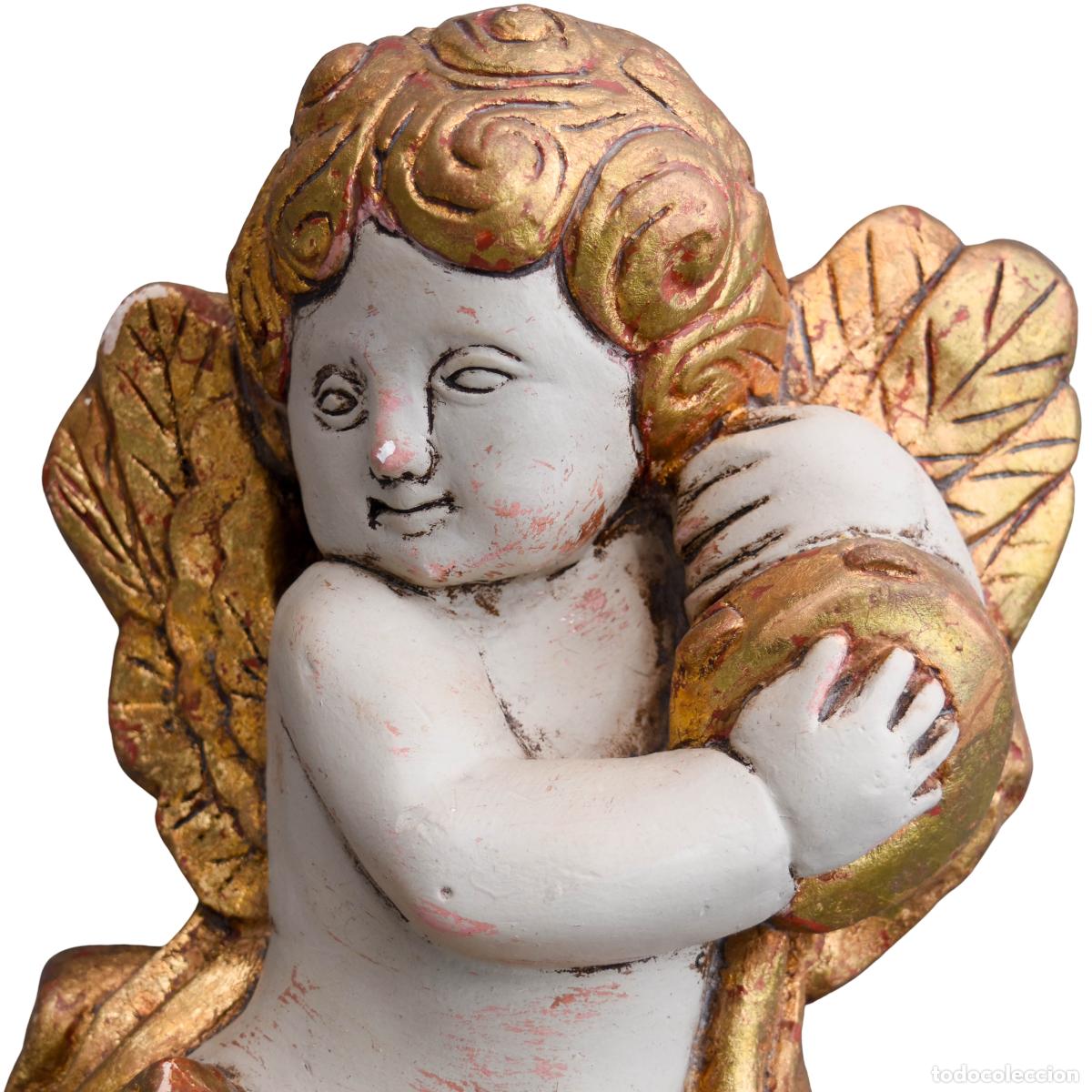 Antig&uuml;edades: &Aacute;ngel pintado a mano - Foto 2