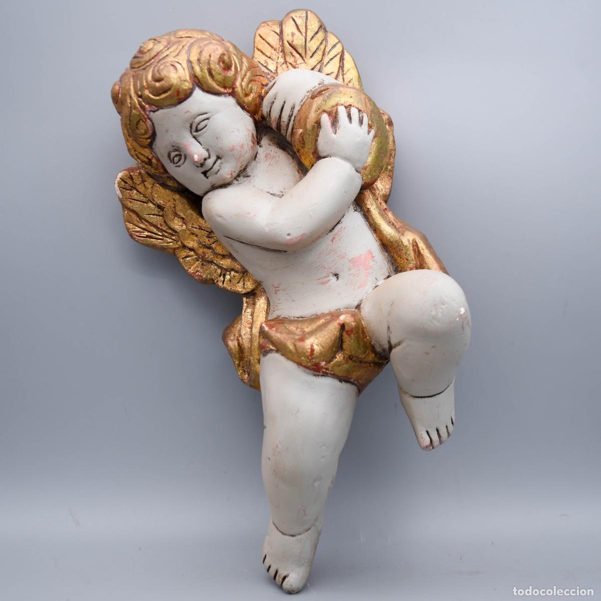 Antig&uuml;edades: &Aacute;ngel pintado a mano - Foto 3