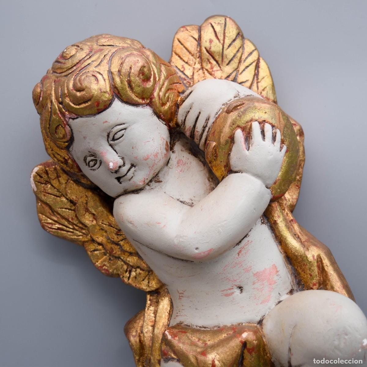 Antig&uuml;edades: &Aacute;ngel pintado a mano - Foto 5