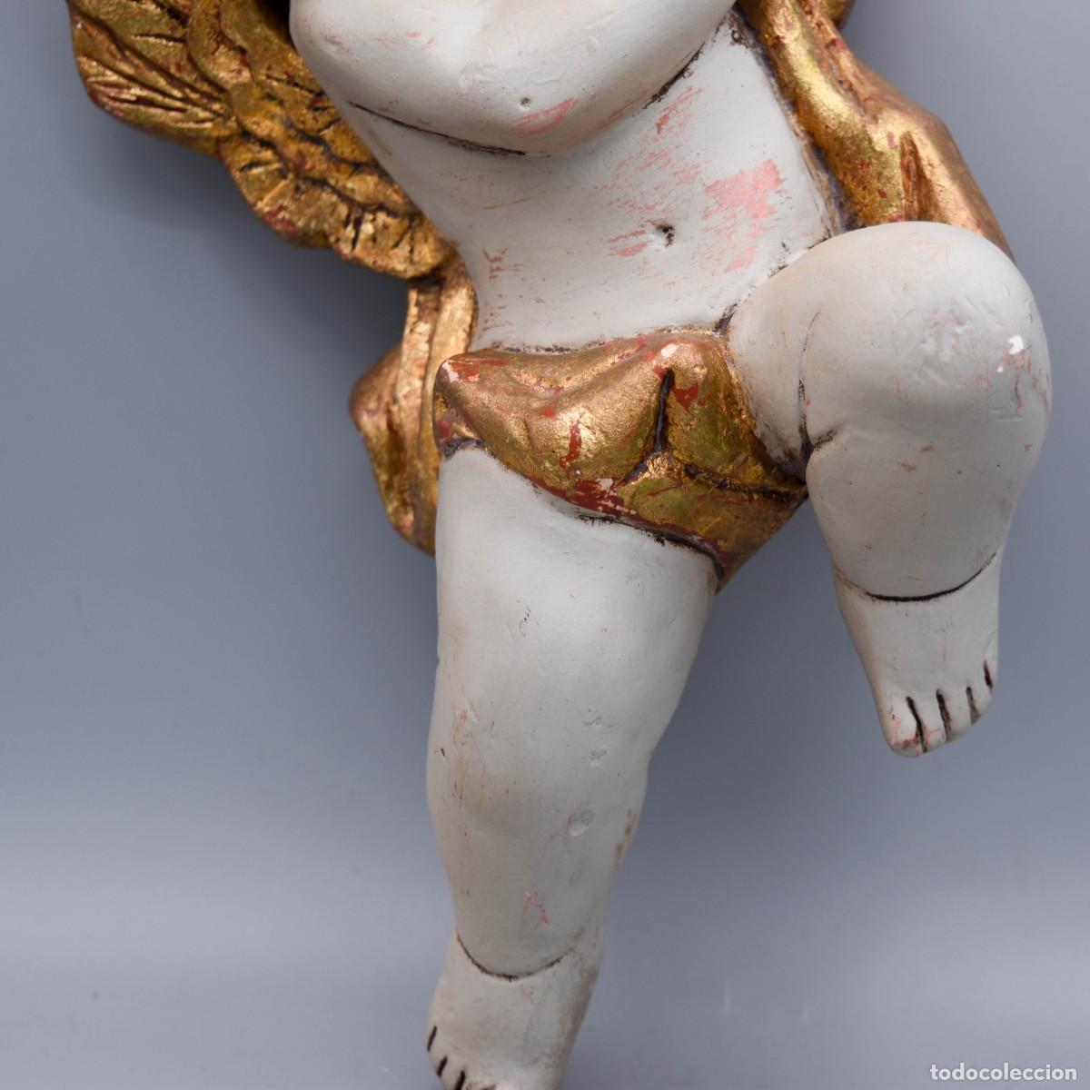 Antig&uuml;edades: &Aacute;ngel pintado a mano - Foto 6