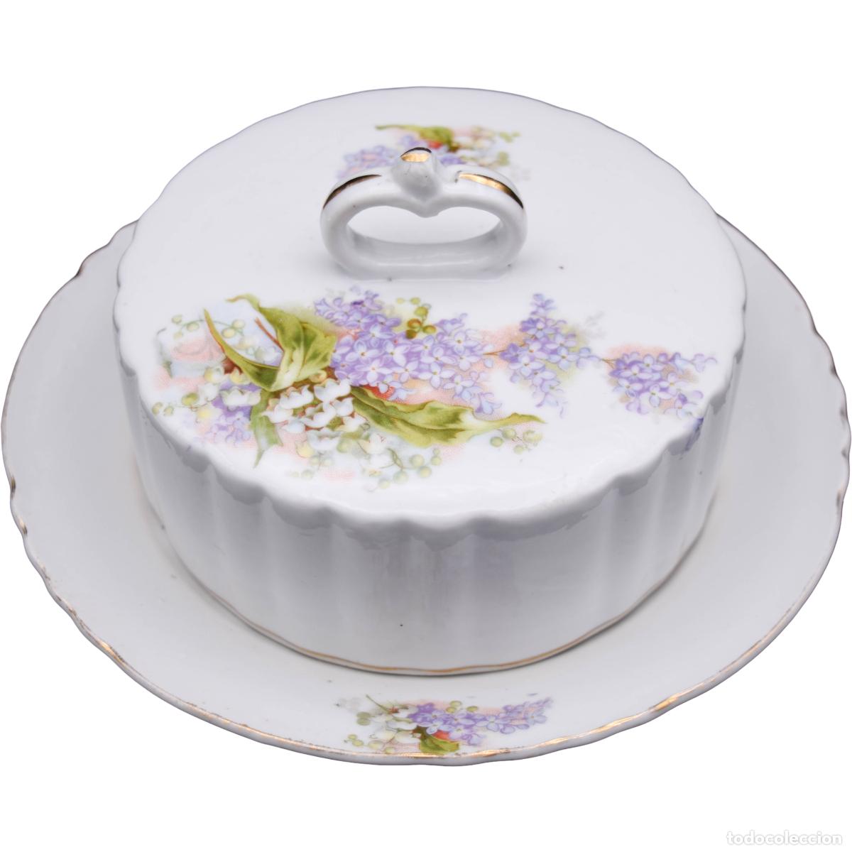 Antig&uuml;edades: Mantequillera de porcelana