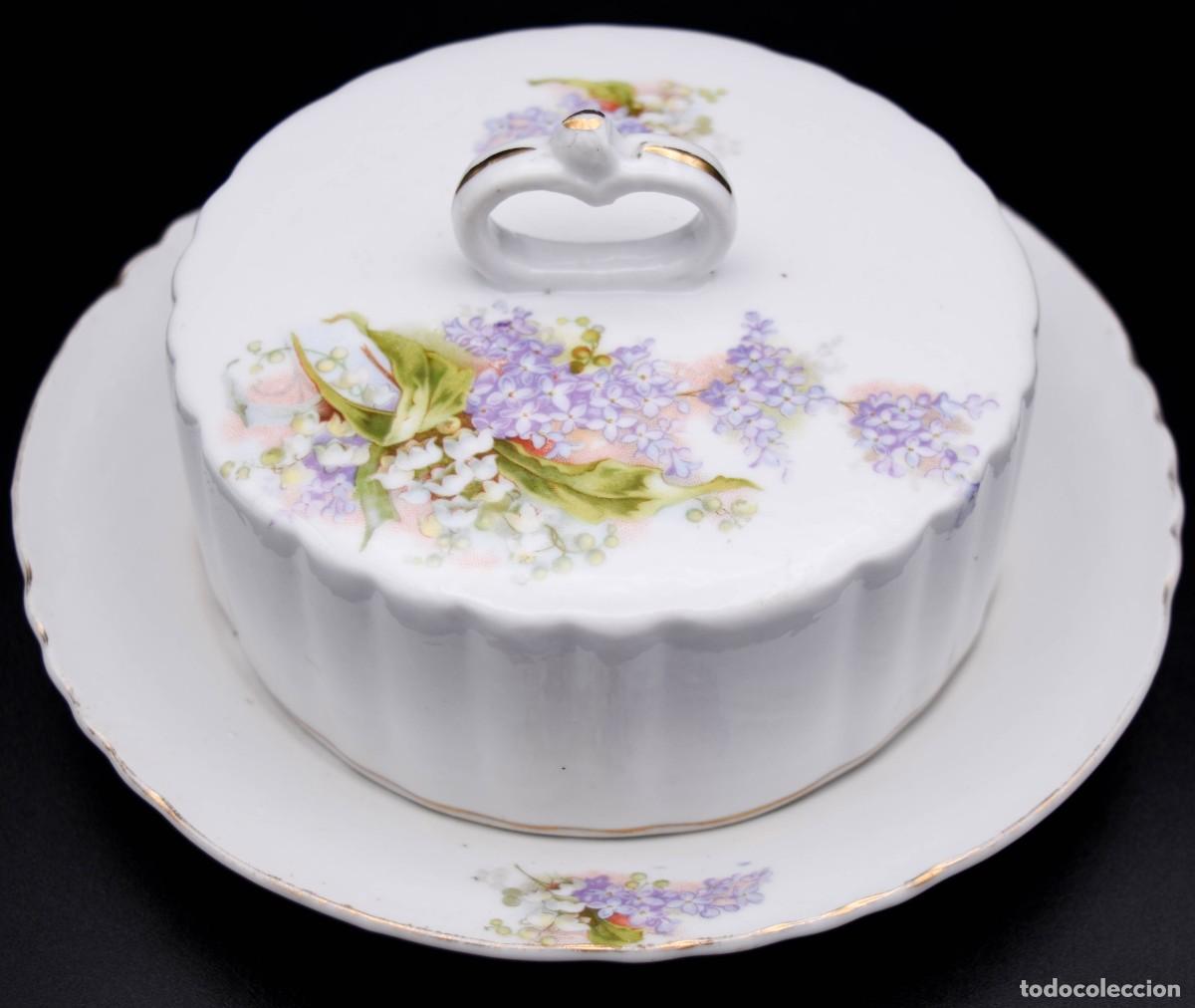 Antig&uuml;edades: Mantequillera de porcelana - Foto 3