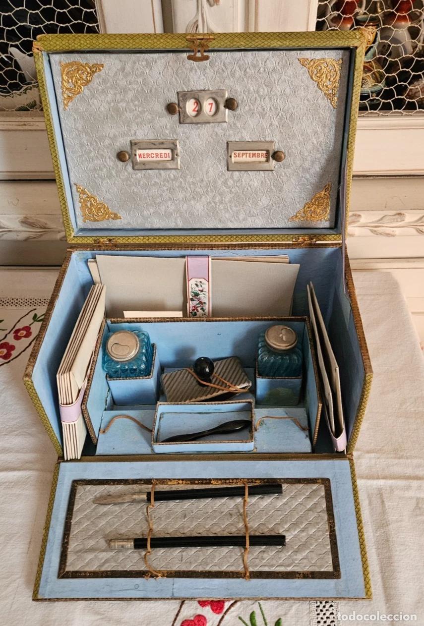 Oggetti Antichi: DE STYLE NAPOLEON III JOUET SECRETAIRE MALETTE PAPETERIE BUREAU ECRITOIRE