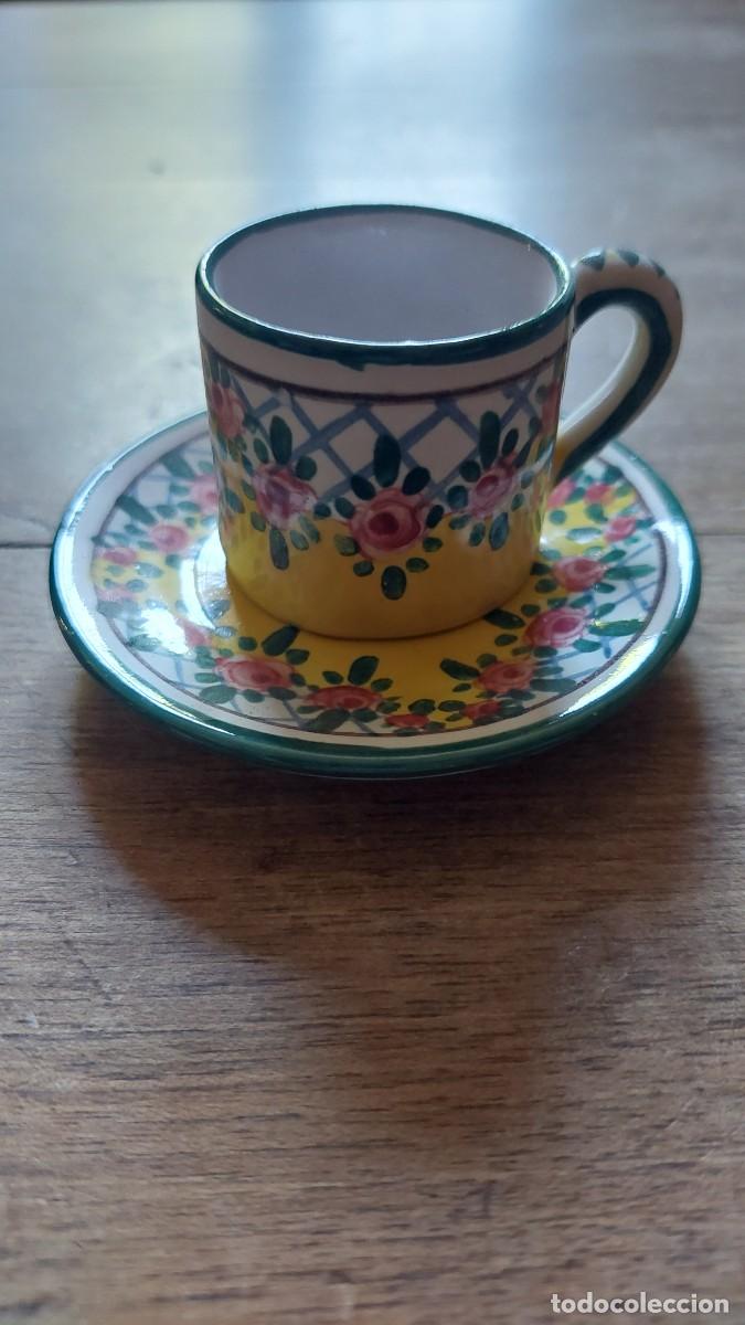 Antig&uuml;edades: Antiguo platito y taza de porcelana Alfred Renoleaur finales siglo XX