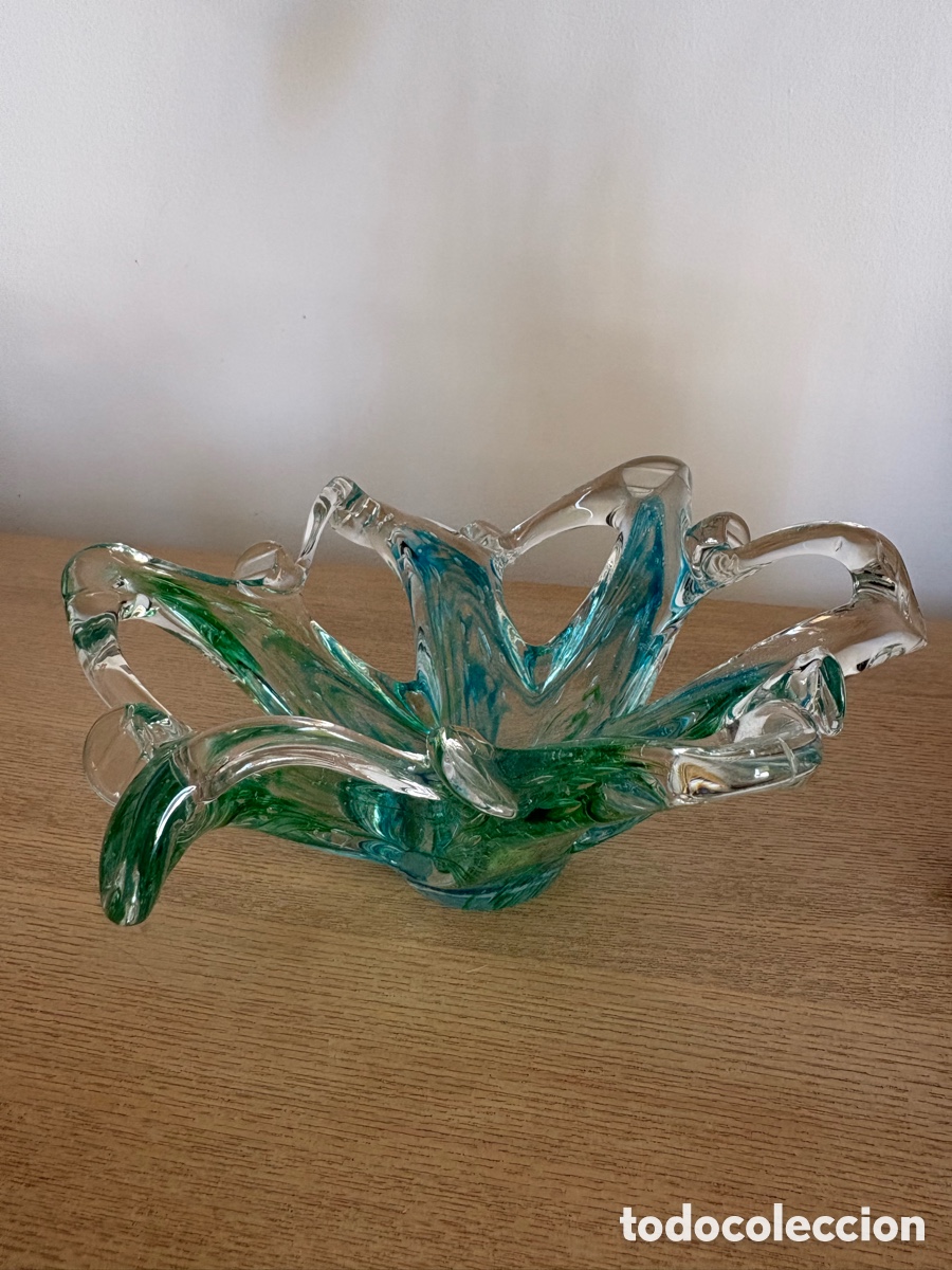 Antig&uuml;edades: Centro de mesa vintage de vidrio art&iacute;stico Murano &ndash; Made in Murano Italy &ndash; 18 cm