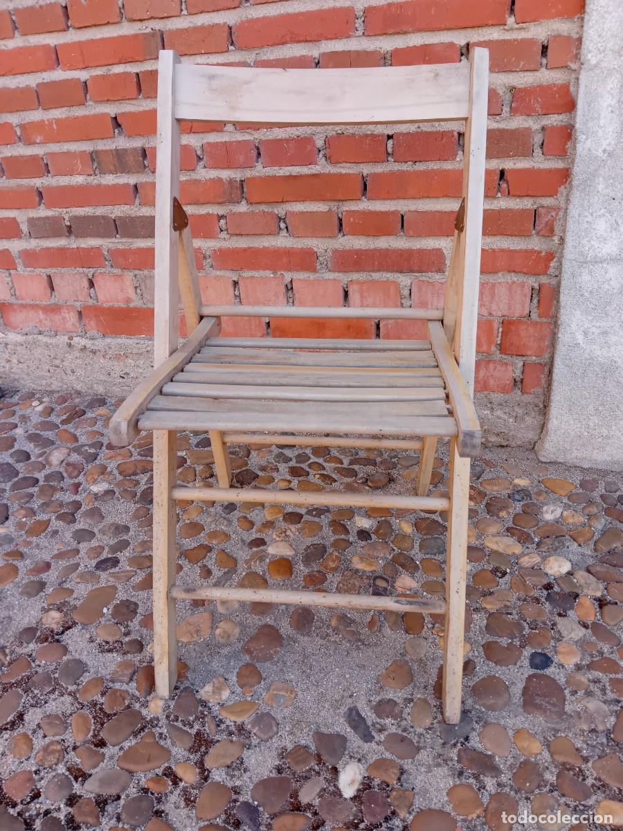 Antig&uuml;edades: Silla abatible para jard&iacute;n de madera de haya