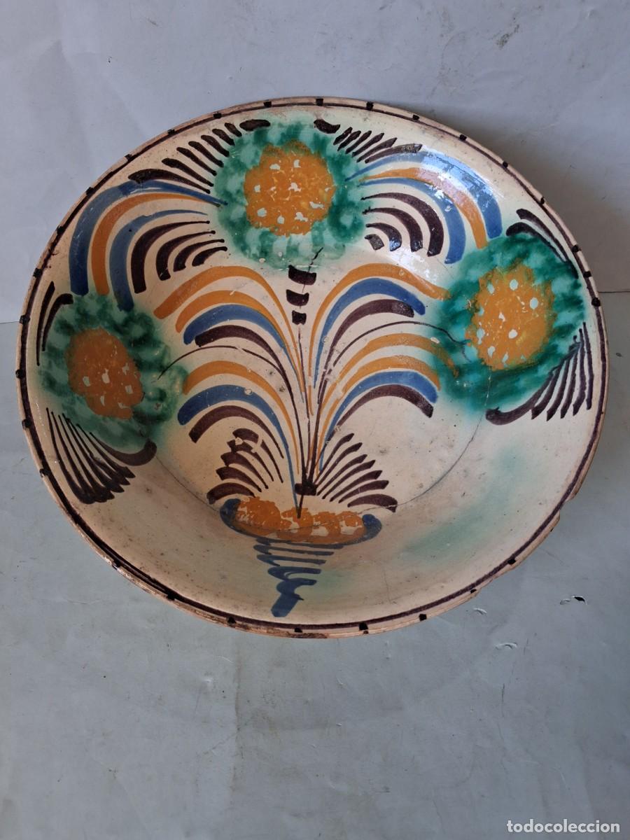 Antig&uuml;edades: Antiguo lebrillo de ceramica portuguesa Ratitha Coimbra S XIX