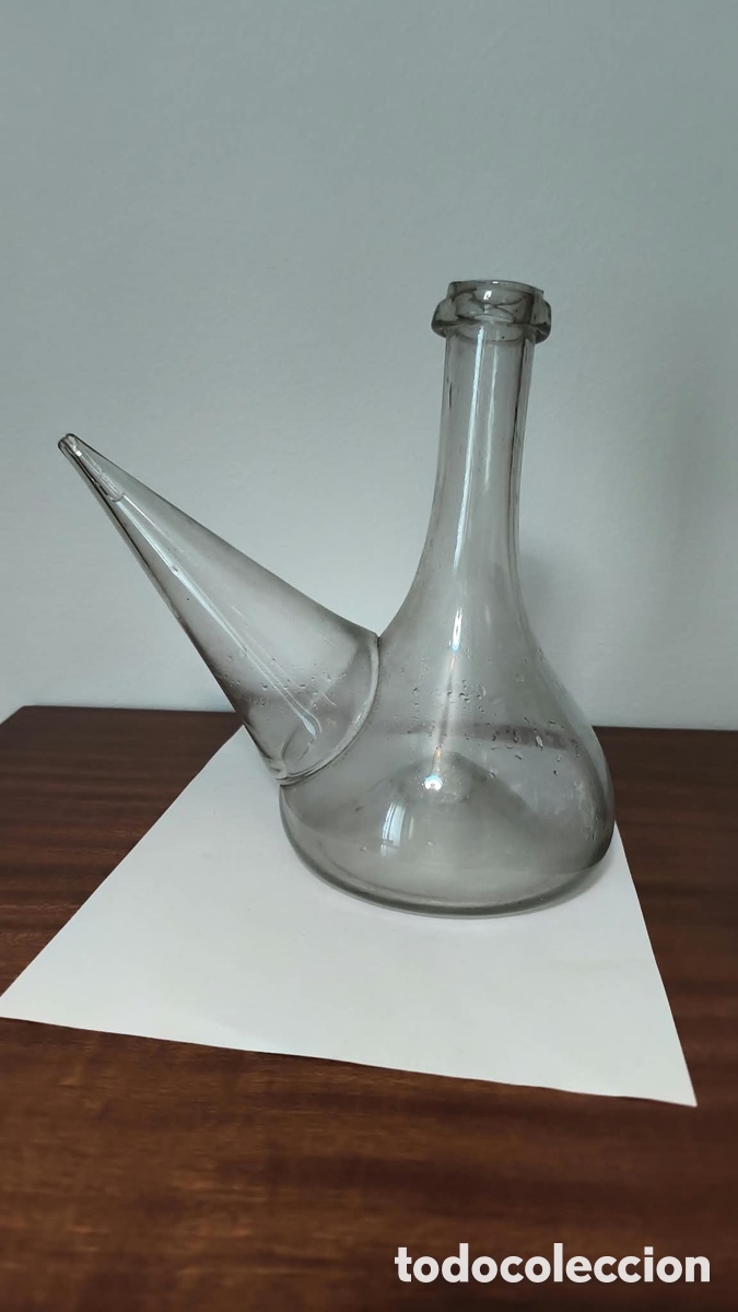 Antig&uuml;edades: Porron en cristal soplado de mediados del siglo XX