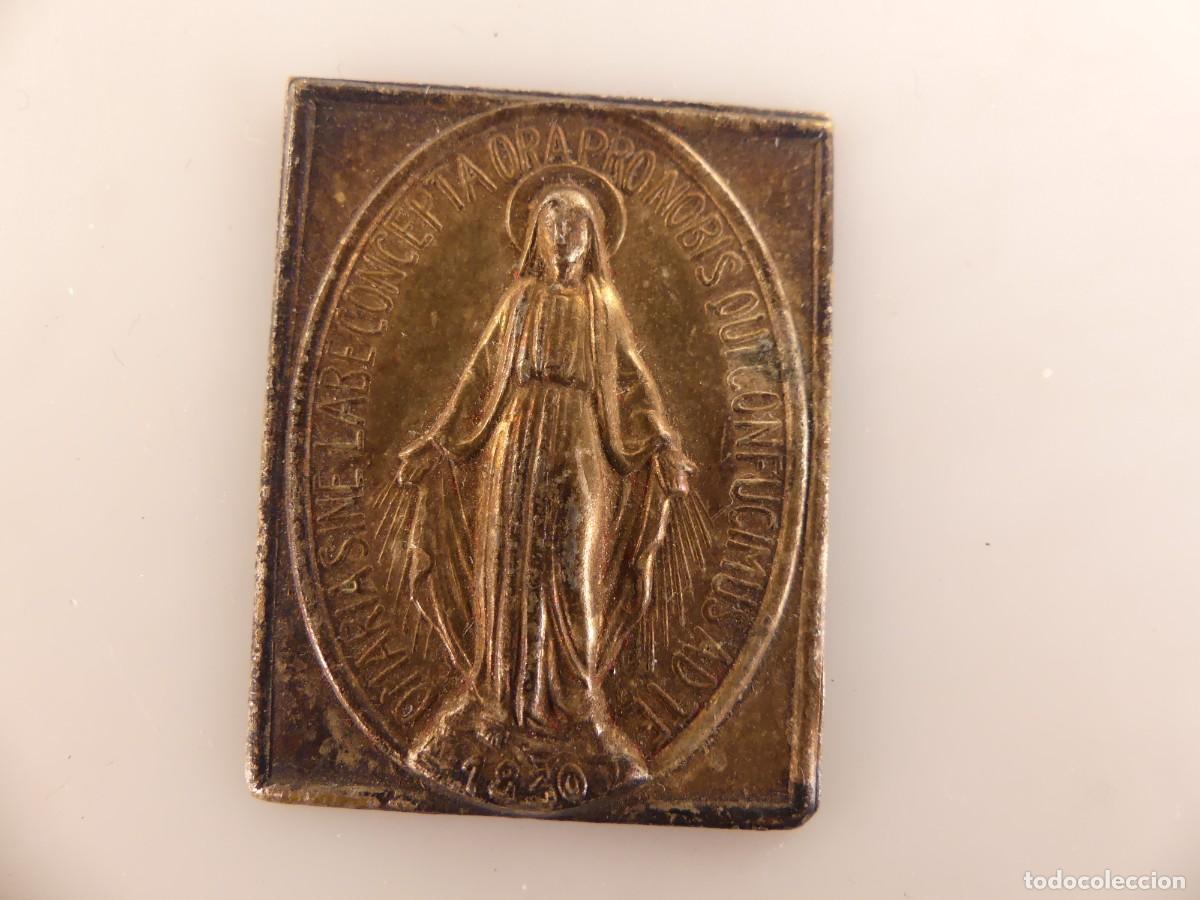 Antiques: PLACA DE METAL RELIGIOSA IMAGEN DE VIRGEN