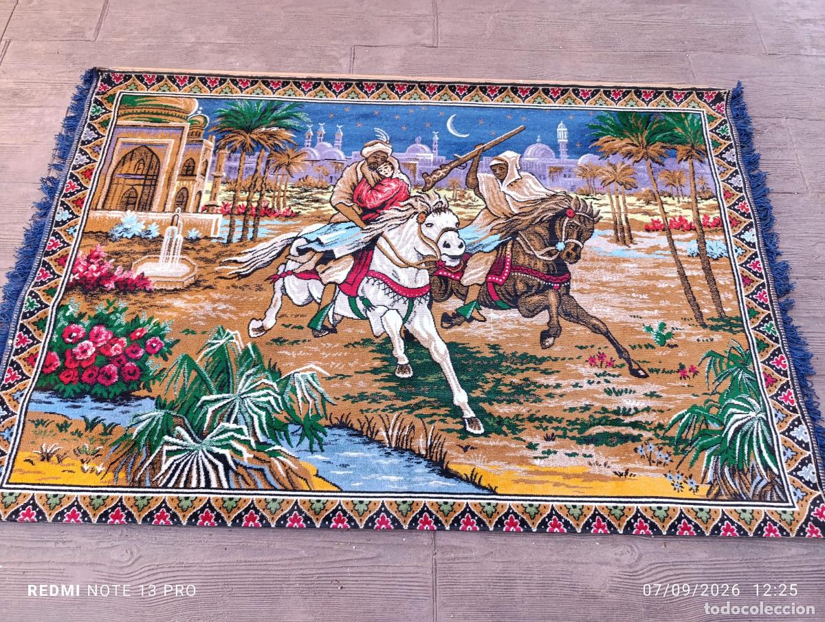 Antiguidades: ORIGINAL TAPIZ HOMBRES A CABALLO,MOROS.MARRUECOS.