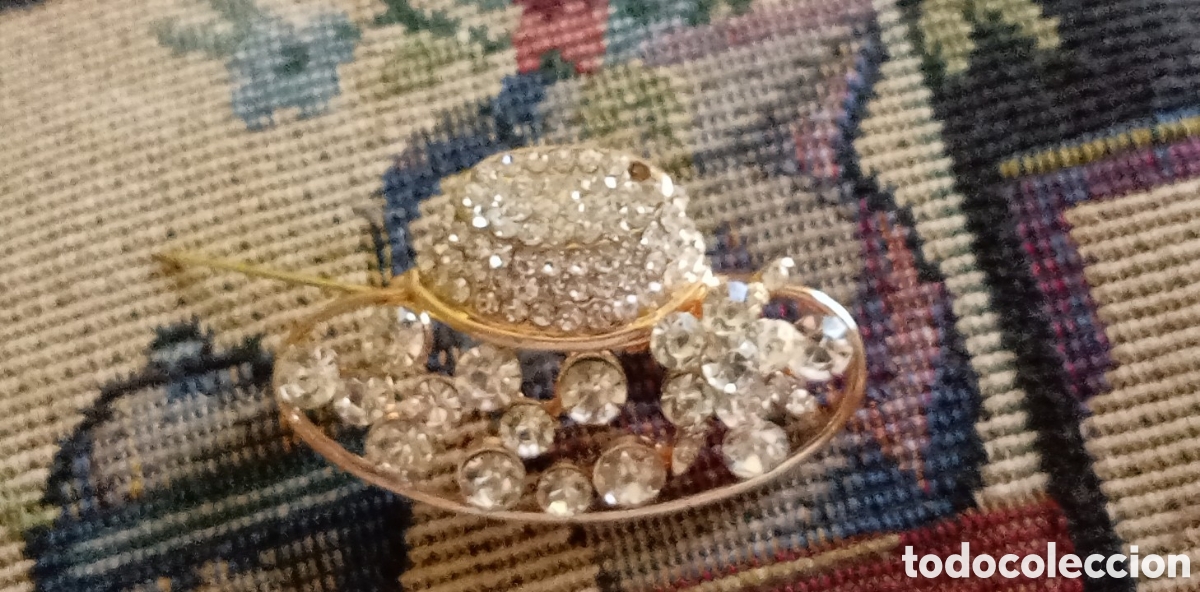 Antig&uuml;edades: Broche vintage sombrero strass Weiss WU a&ntilde;os 60