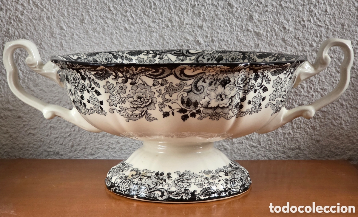 Antig&uuml;edades: Gran Centro Frutero Porcelana La Cartuja de Sevilla Pickman - Decoraci&oacute;n R&uacute;stica Floral China