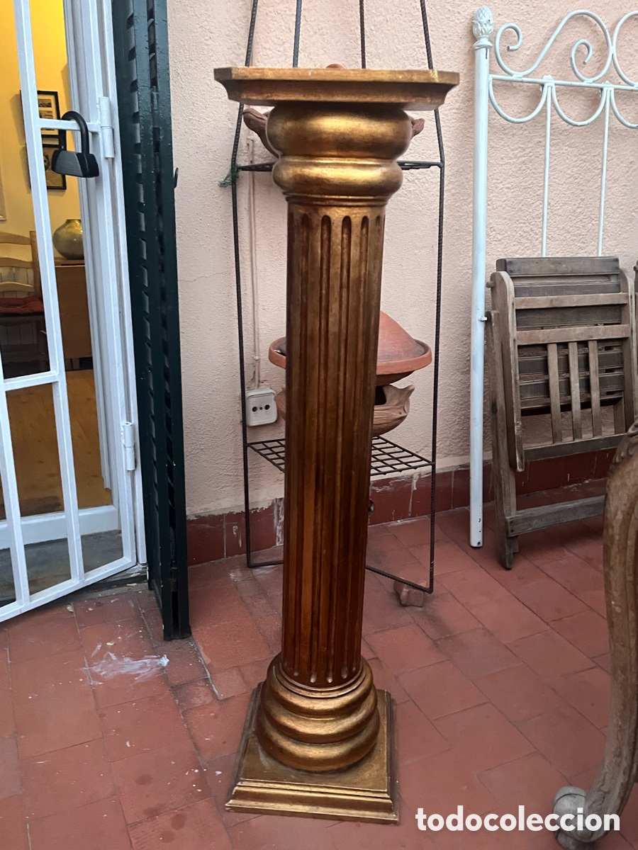 Oggetti Antichi: COLUMNA CL&Aacute;SICA DE MADERA DORADA. SIGLO XX