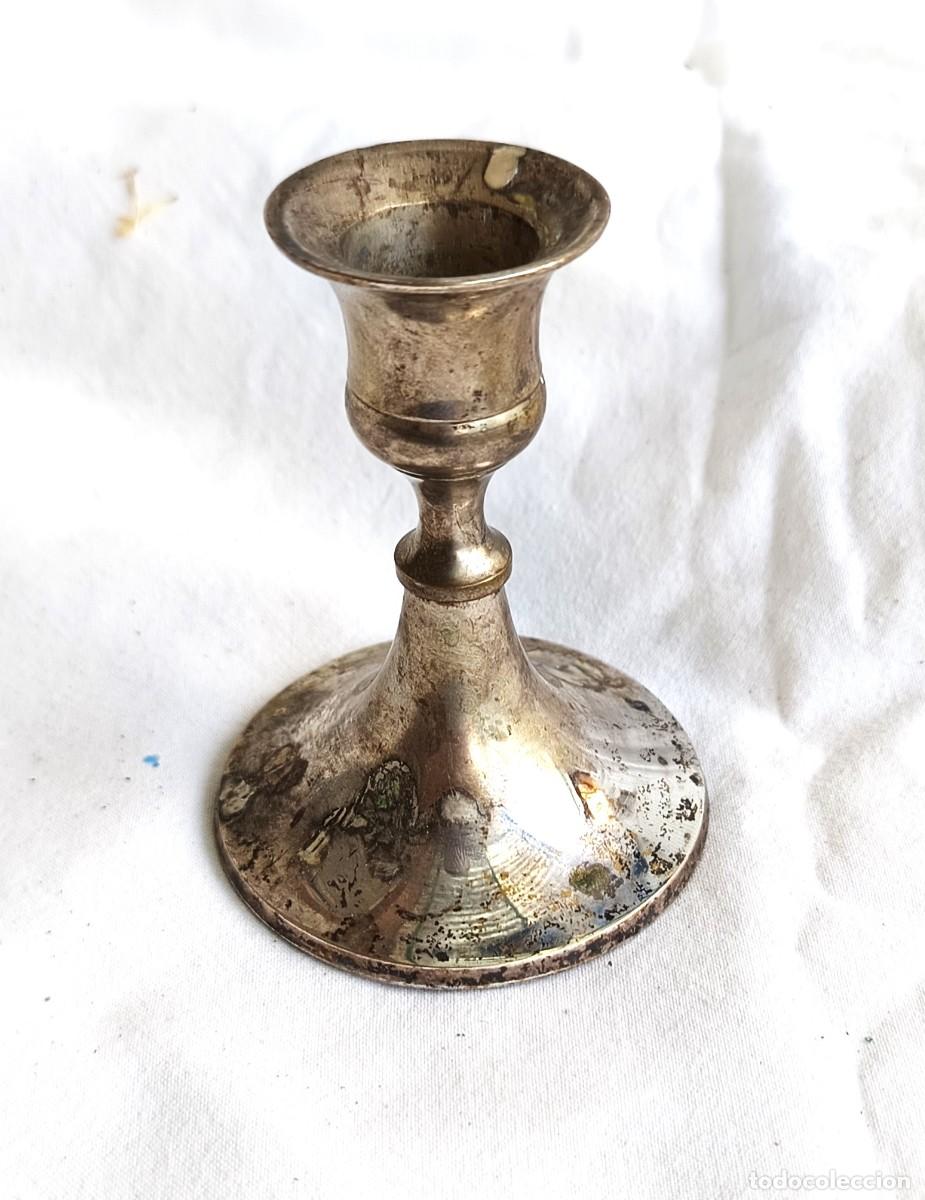 Antig&uuml;edades: Candelero - Peltre, Terciopelo Francia - Antiguo - 1950-1960