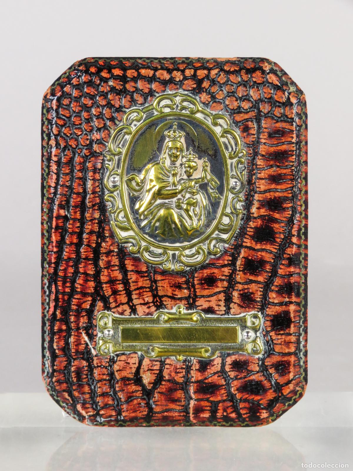 Antig&uuml;edades: Placa Virgen del Carmen chapa metal puerta a&ntilde;os 40 - 50