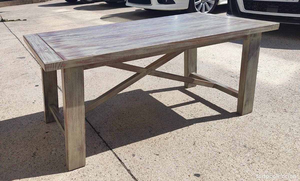 Antig&uuml;edades: Mesa baja en madera de roble macizo y cruceta 115 x 60