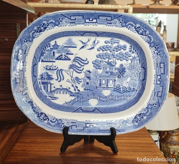 Antig&uuml;edades: Fuente inglesa &rdquo;Willow Pattern&rdquo; de Davenport, Longport (Staffordshire), h. 1820-1850