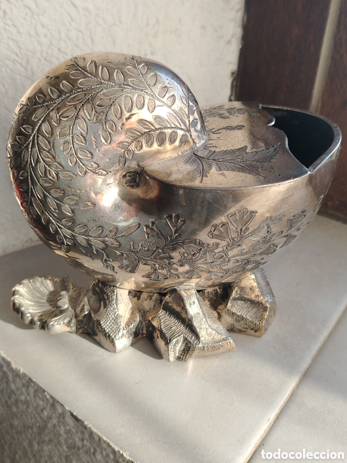 Antiques: Concha Nautilus Plata electrochapada