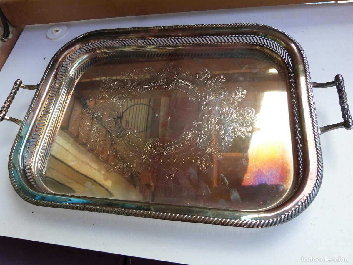 Antig&uuml;edades: BANDEJA ASAS CON GRABADO CENTRAL Y LATERAL CALADO 55X36X4,BUENAS CONDICIONES,A&Ntilde;OS 80