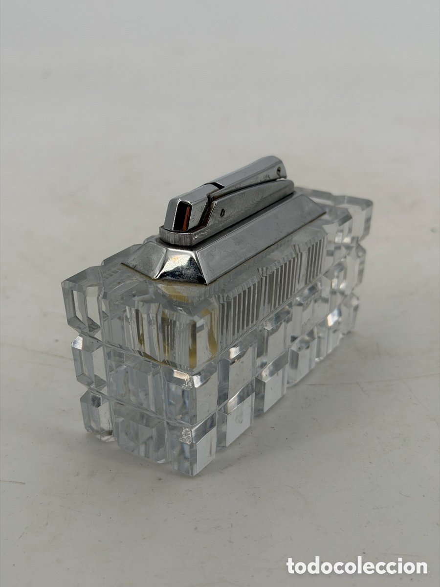 Antig&uuml;edades: Mechero de Cristal Silver Plated - Foto 2