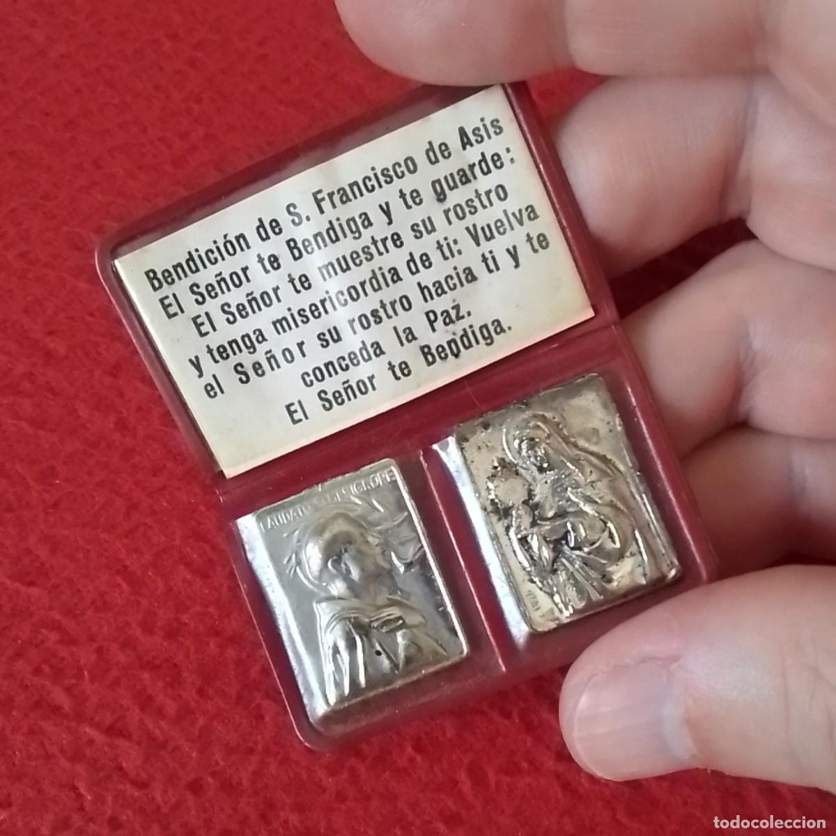 Antiques: ANTIGUO JUEGO DE PIEZAS RELIGIOSAS &iquest;ARRAS? O SIMIL EN SU FUNDA BENDICI&Oacute;N DE SAN FRANCISCO DE AS&Iacute;S...