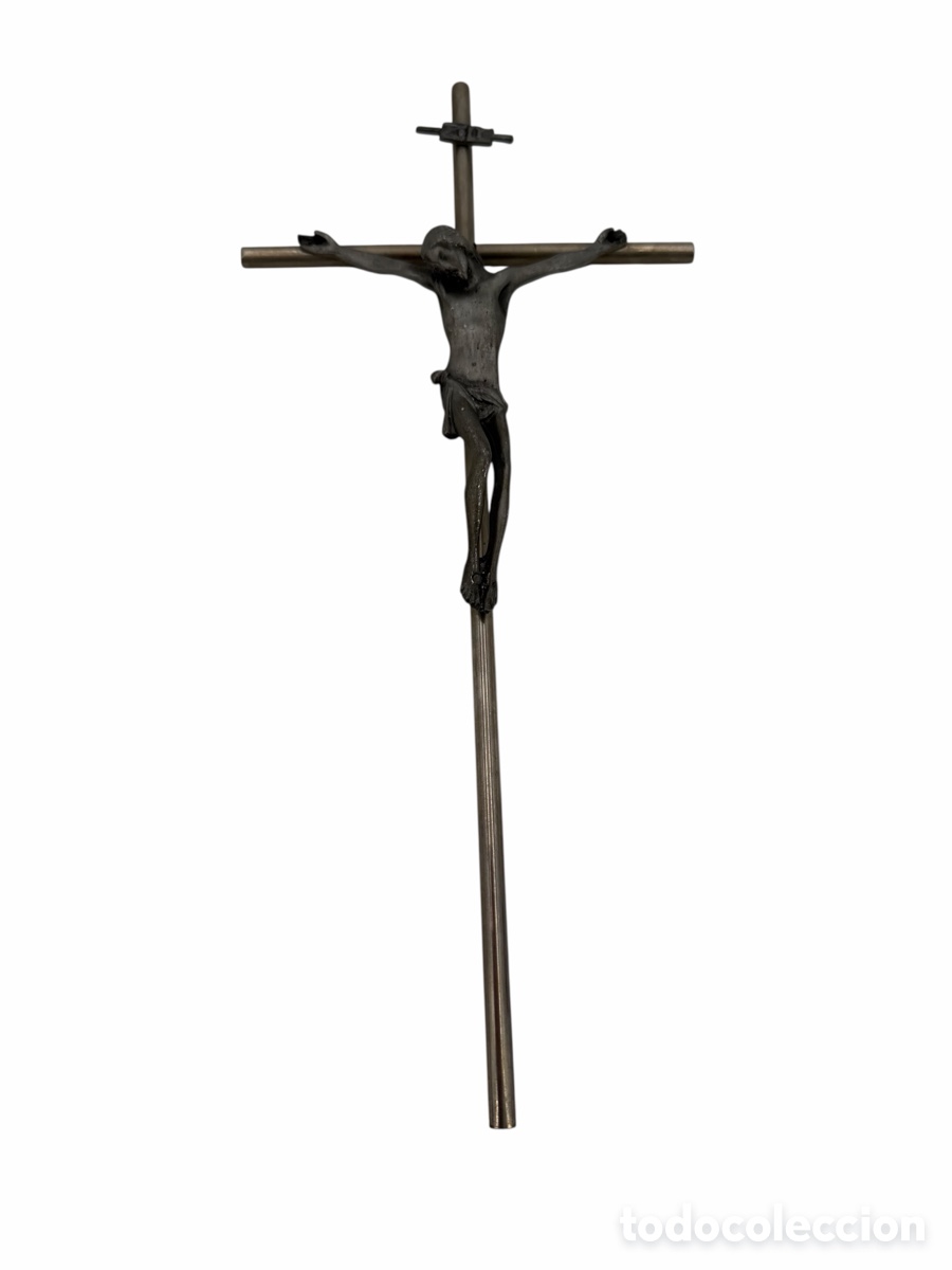 Antig&uuml;edades: Crucifijo Vintage de metal