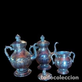 Antig&uuml;edades: JUEGO DE CAF&Eacute; PLATEADO - Foto 4