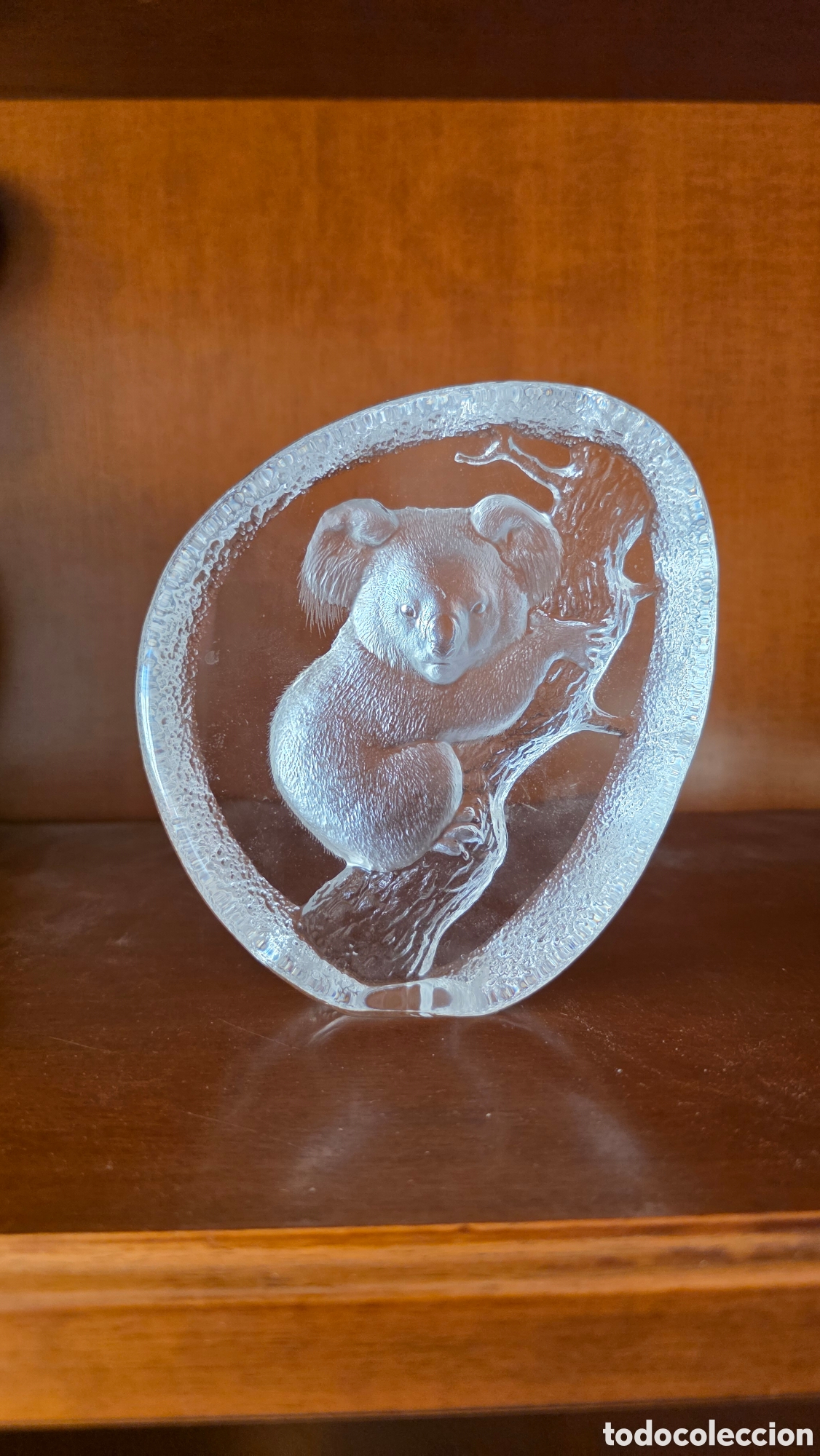 Antig&uuml;edades: Escultura de Cristal Sueco Mats Jonasson - Koala en &Aacute;rbol - Cristal de Plomo M&aring;ler&aring;s