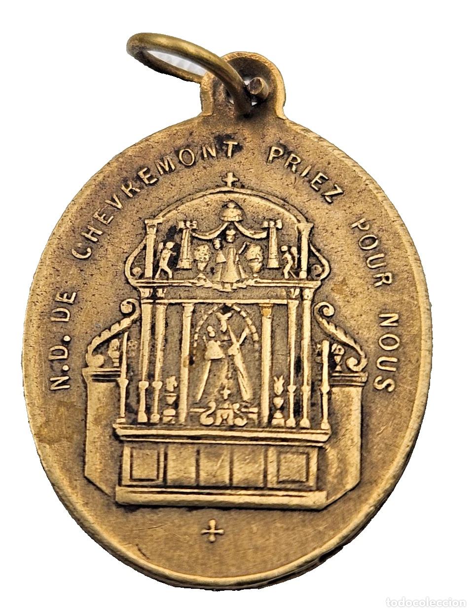 Antig&uuml;edades: ANCIENNE MEDAILLE NOTRE DAME DE CHEVREMONT COEURS SACRES DE JESUS ET MARIE