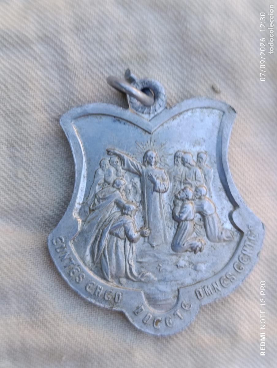 Antig&uuml;edades: Medalla Religiosa Catequesis Antigua de aluminio.