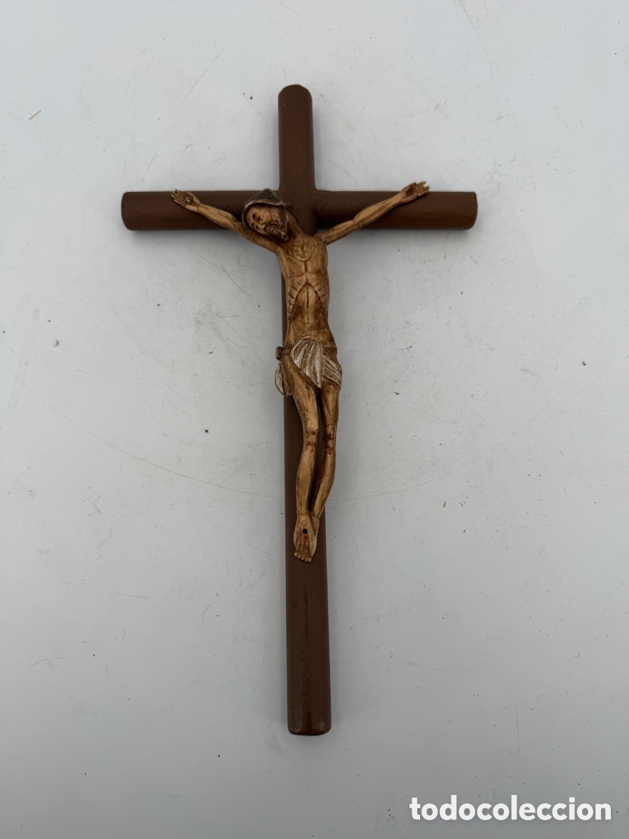 Antig&uuml;edades: Antiguo Crucifijo de Madera - Foto 3