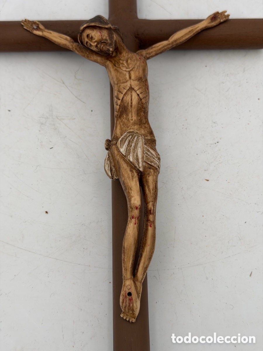 Antig&uuml;edades: Antiguo Crucifijo de Madera - Foto 4