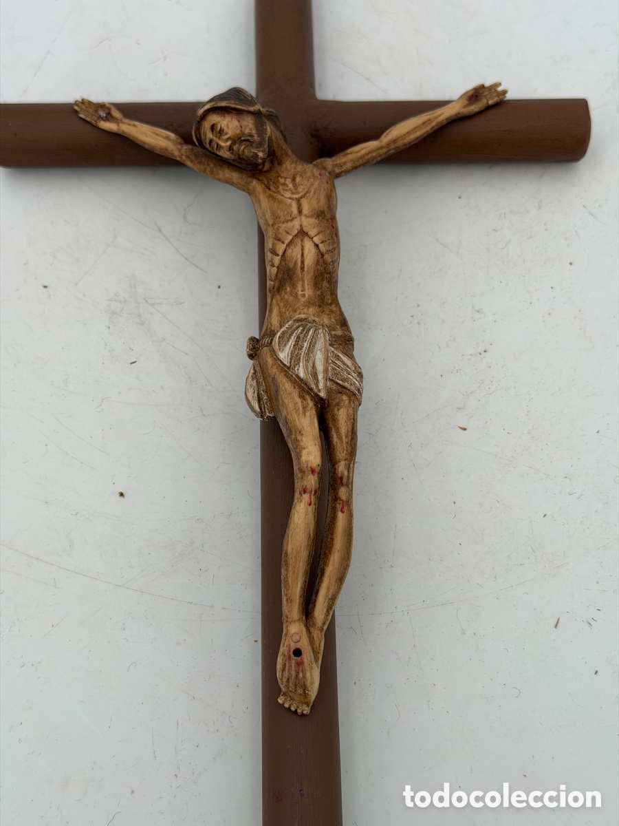 Antig&uuml;edades: Antiguo Crucifijo de Madera - Foto 5